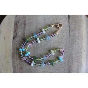 Nouvelle collection Primavera - Collier Frida turquoise et rose
