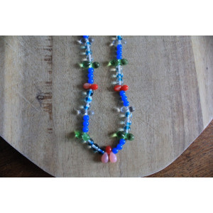 Nouvelle collection Primavera - Collier Frida bleu et rouge