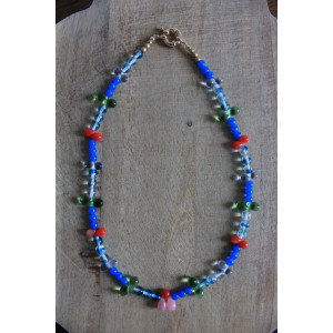 Nouvelle collection Primavera - Collier Frida bleu et rouge