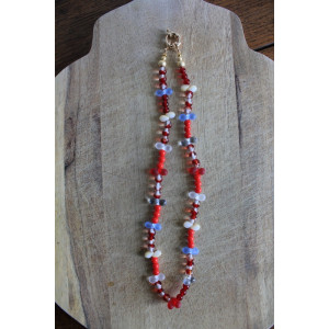 Nouvelle collection Primavera - Collier Frida rouge et bleu clair