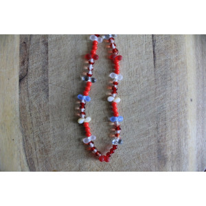 Nouvelle collection Primavera - Collier Frida rouge et bleu clair