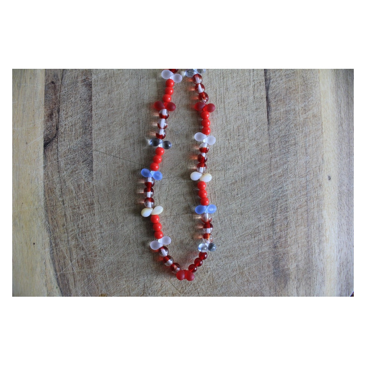 Nouvelle collection Primavera - Collier Frida rouge et bleu clair