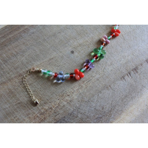 Nouvelle collection Primavera - Bracelet Flora vert, rouge et mauve