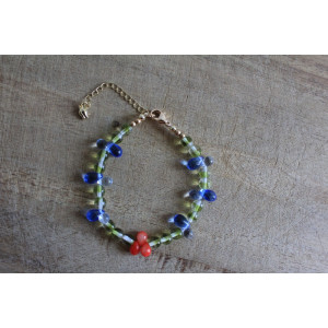 Nouvelle collection Primavera - Bracelet flora vert et bleu