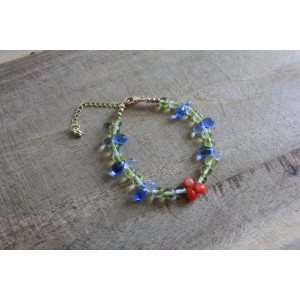 Nouvelle collection Primavera - Bracelet flora vert et bleu