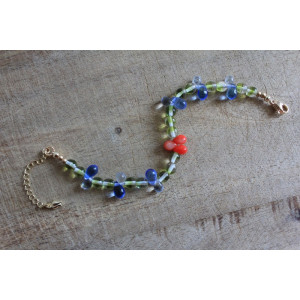 Nouvelle collection Primavera - Bracelet flora vert et bleu