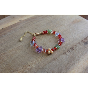 Nouvelle collection Primavera - Bracelet Flora rouge et mauve