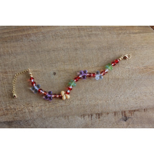 Nouvelle collection Primavera - Bracelet Flora rouge et mauve