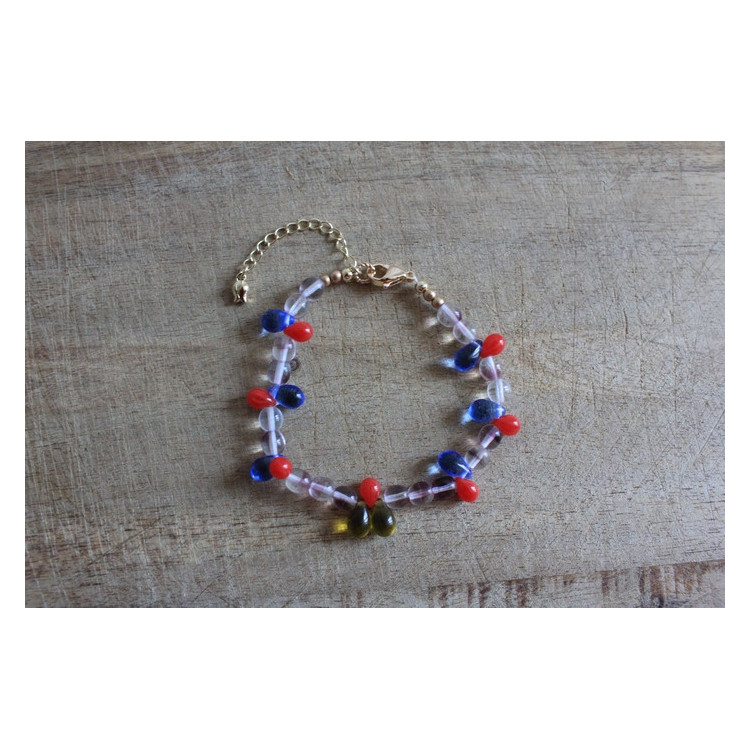 Nouvele collection Primavera - Bracelet Flora mauve et topaze