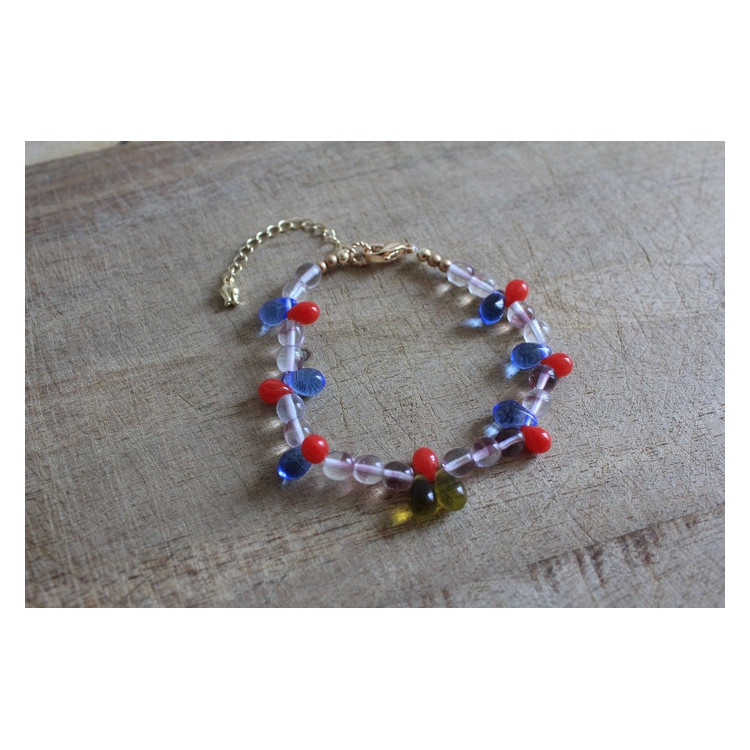 Nouvele collection Primavera - Bracelet Flora mauve et topaze
