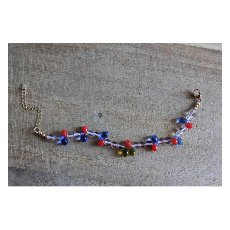 Nouvele collection Primavera - Bracelet Flora mauve et topaze