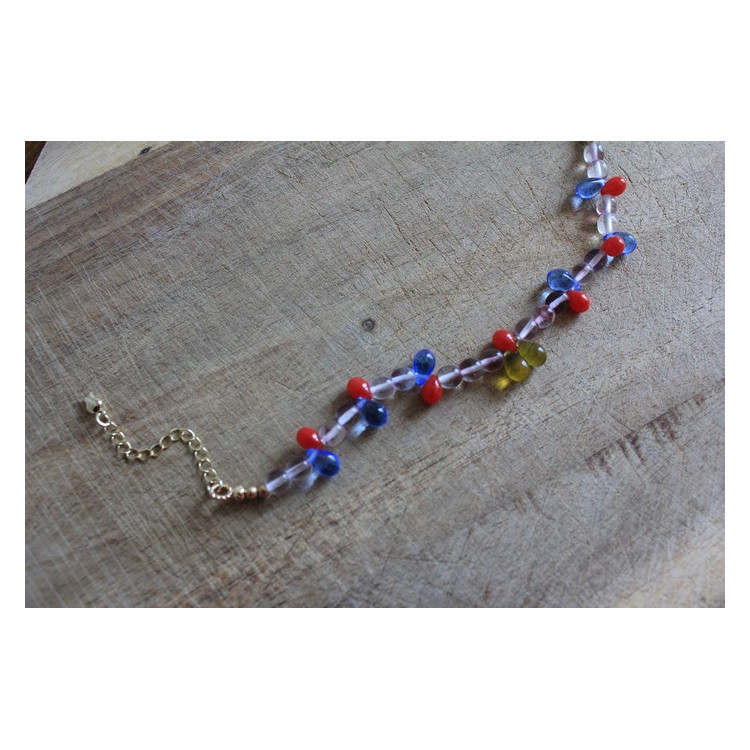 Nouvele collection Primavera - Bracelet Flora mauve et topaze