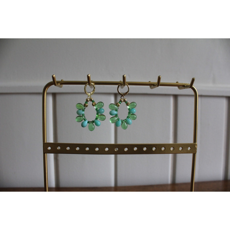 Boucles d'oreilles Flores vert