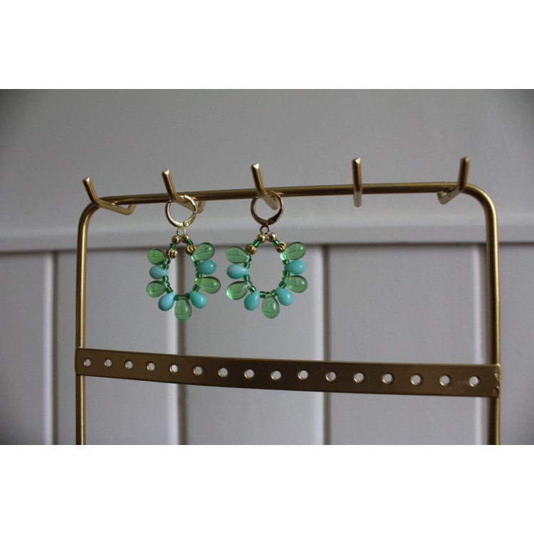 Boucles d'oreilles Flores vert