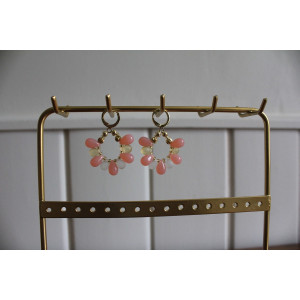 Boucles d'oreilles Flores rose