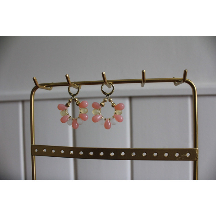 Boucles d'oreilles Flores rose