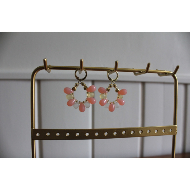 Boucles d'oreilles Flores rose