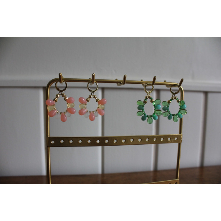Boucles d'oreilles Flores rose