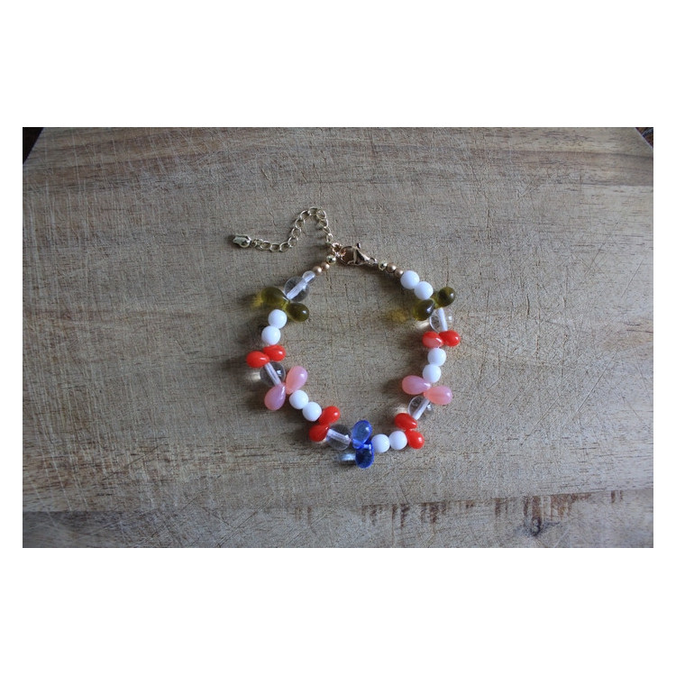Bracelet Flora - Blanc/multicolore