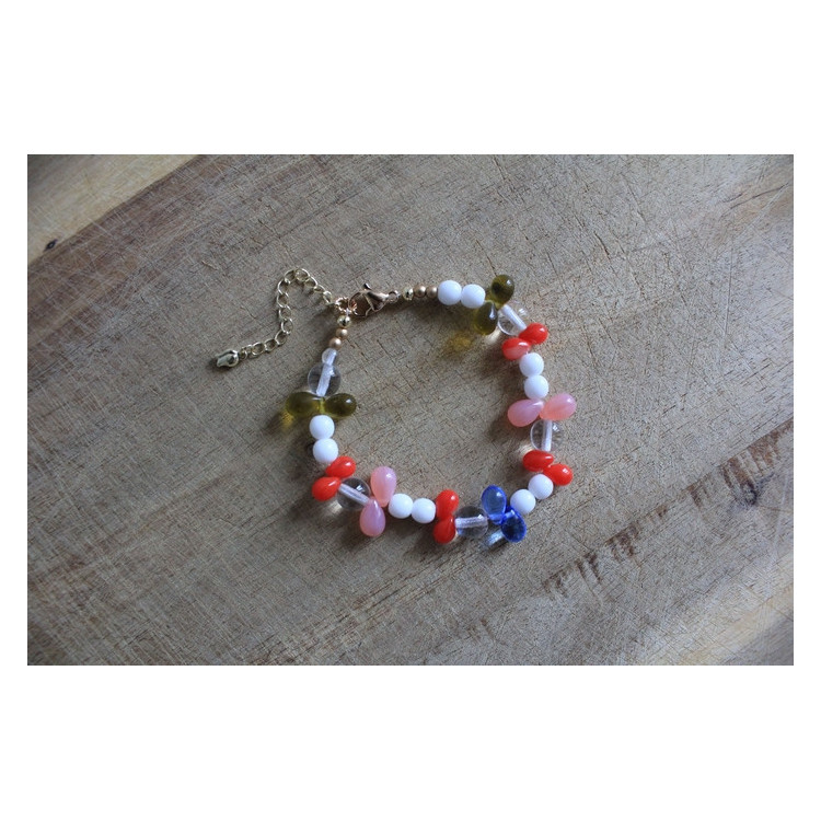 Bracelet Flora - Blanc/multicolore