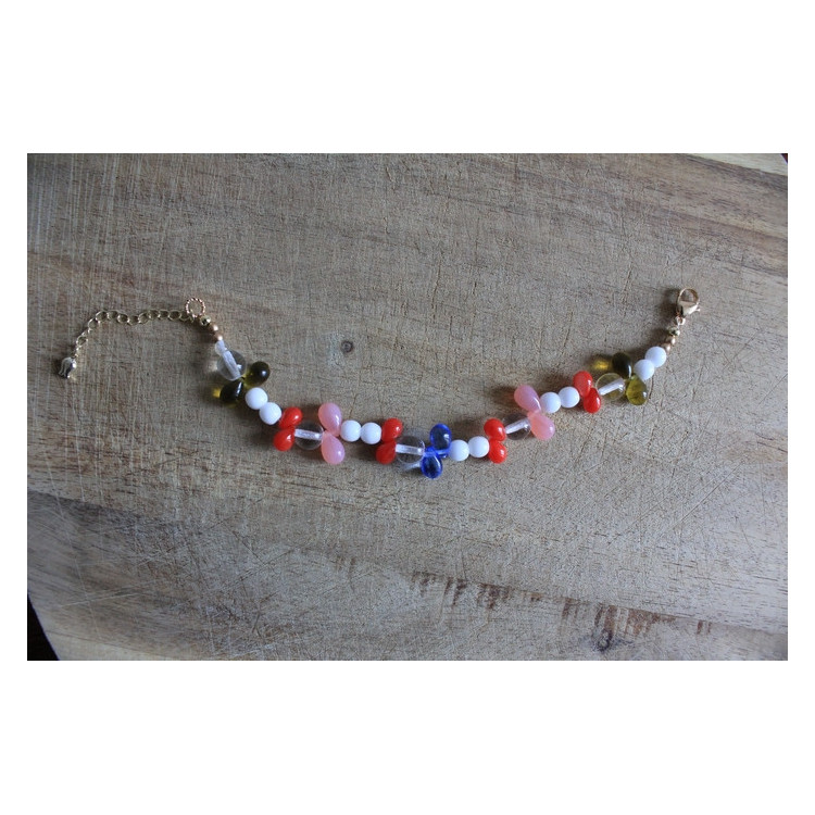 Bracelet Flora - Blanc/multicolore