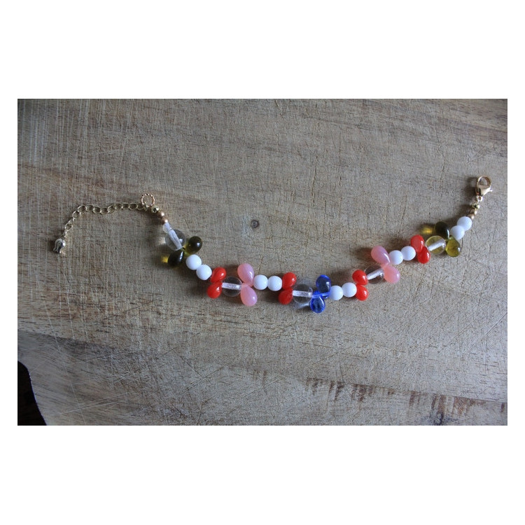 Bracelet Flora - Blanc/multicolore