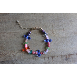 Bracelet Flora rose et mulitcolore