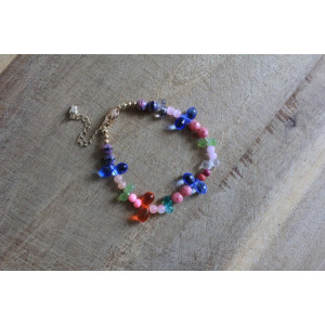 Bracelet Flora rose et mulitcolore