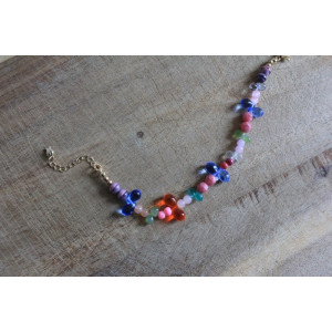 Bracelet Flora rose et mulitcolore