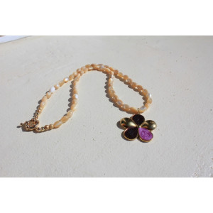 Collier Fleur nacre