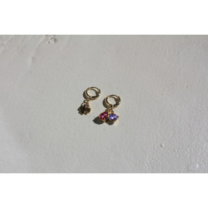 Boucles d'oreilles Lucky rose et mauve