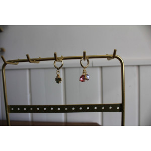 Boucles d'oreilles Lucky rose et mauve