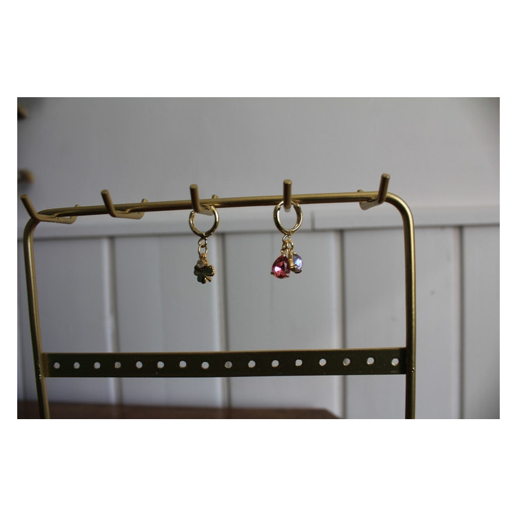Boucles d'oreilles Lucky rose et mauve