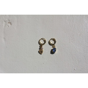 Boucles d'oreilles Bihotza bleu