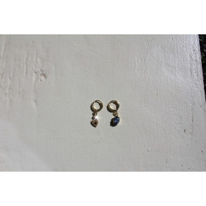Boucles d'oreilles Bihotza bleu