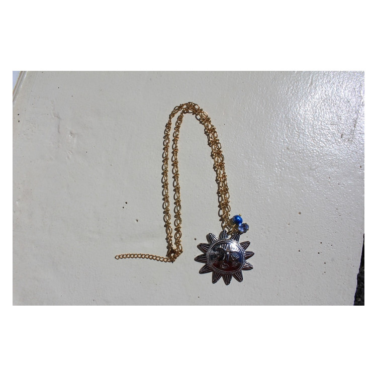 Collier Eguzkia bleu