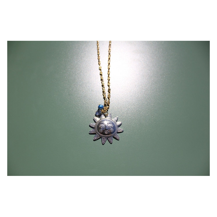 Collier Eguzkia bleu