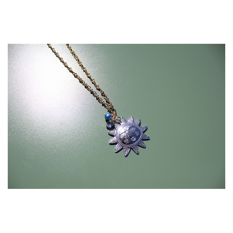 Collier Eguzkia bleu