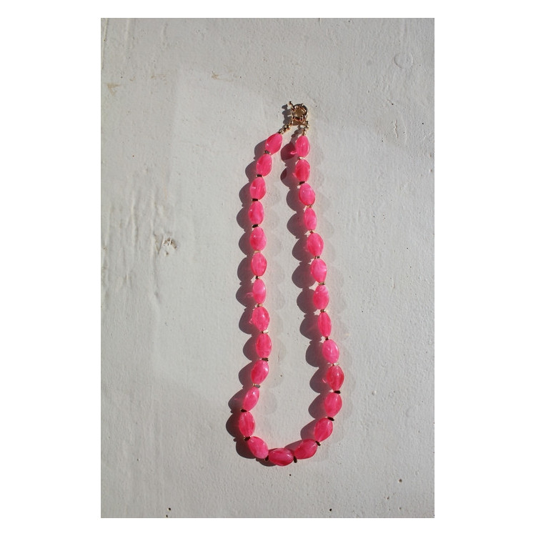 Collier Fiorella rose fluo