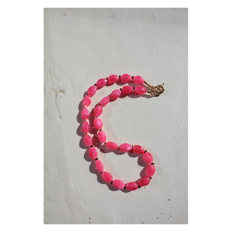 Collier Fiorella rose fluo