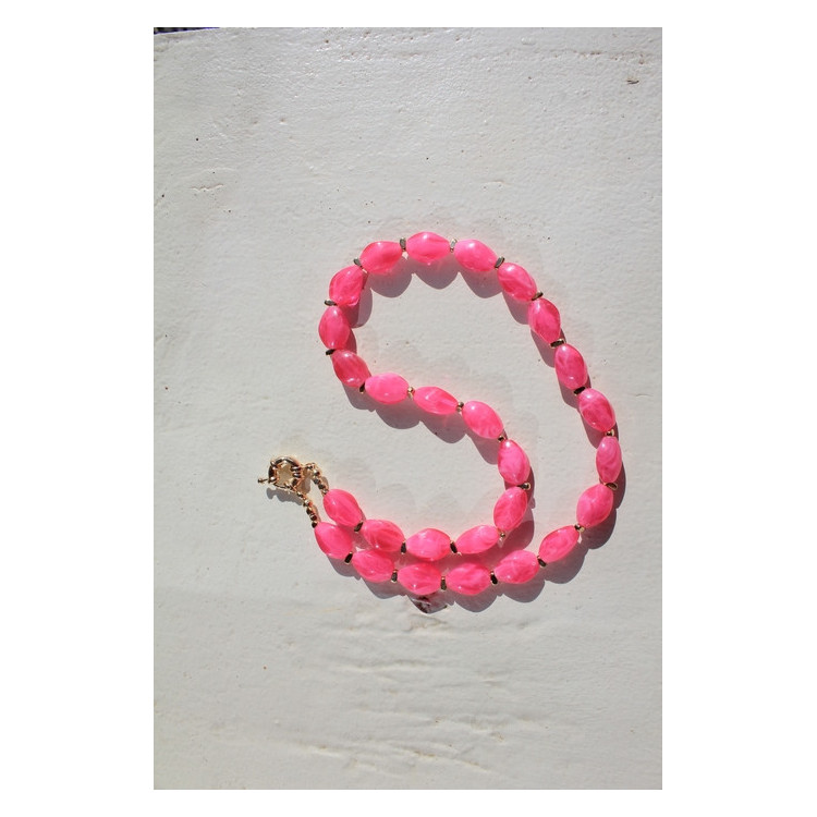 Collier Fiorella rose fluo