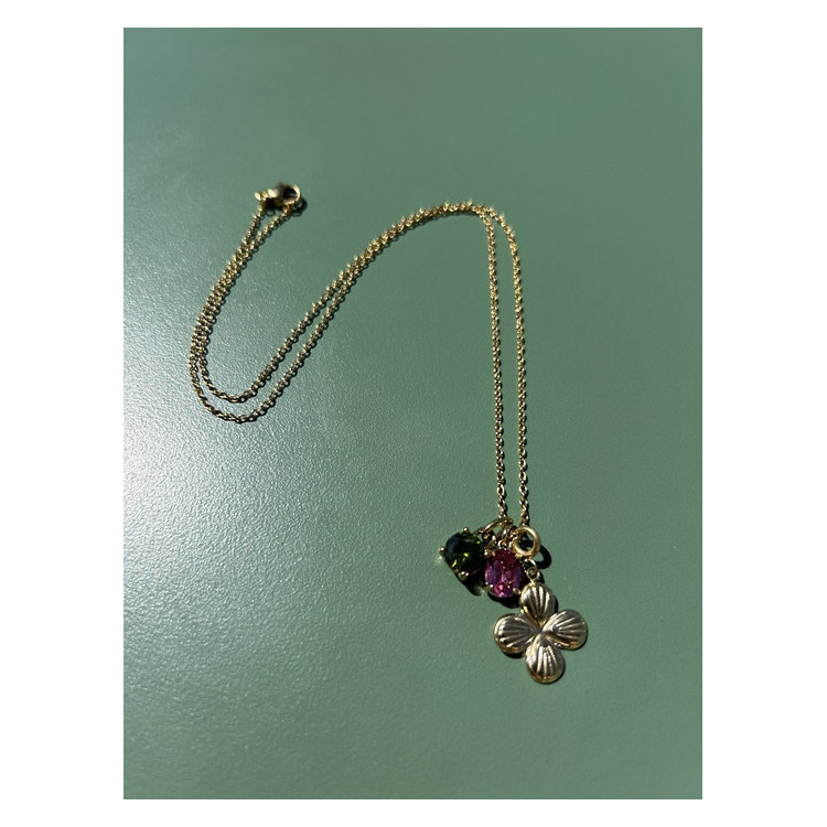 Collier Chance vert et rose