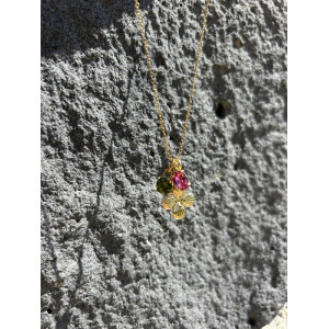 Collier Chance vert et rose