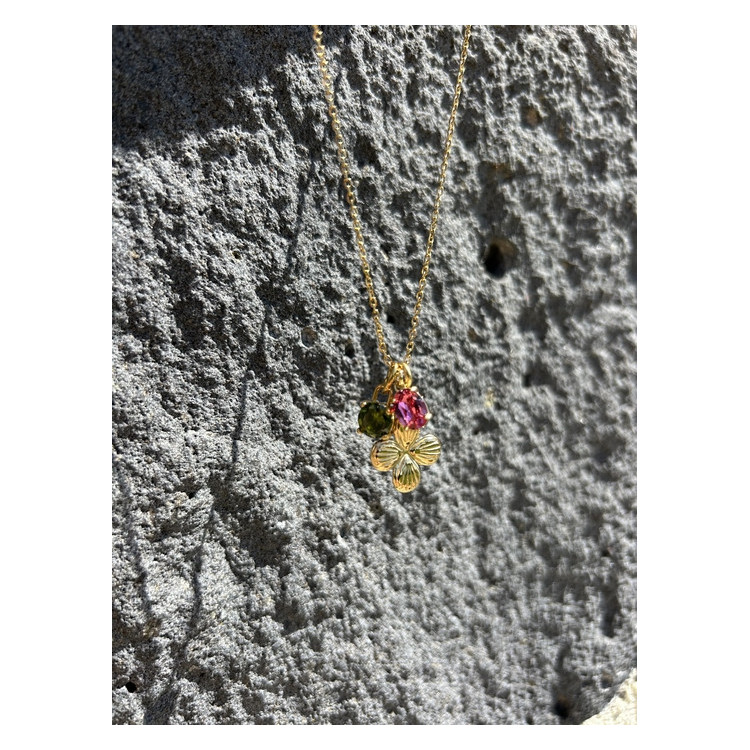 Collier Chance vert et rose