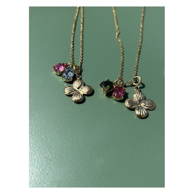 Collier Chance vert et rose