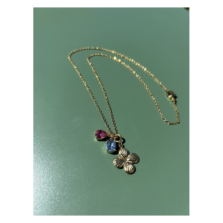 Collier Chance bleu et rose
