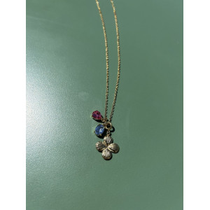 Collier Chance bleu et rose