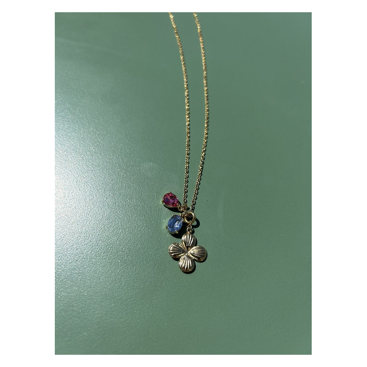 Collier Chance bleu et rose