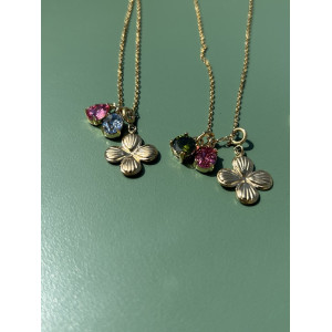 Collier Chance bleu et rose