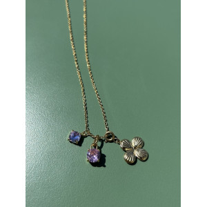 Collier Chance mauve et rose